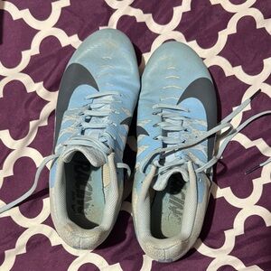 Nike Light Blue and Dark Gray Cleats